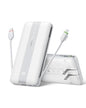 Fast Charging Power Bank, USB C Portable Charger Built-in Cables and Wall Plug, 10500mAh 22.5W 4 Outputs 3 Inputs LED Display External Battery Pack Compatible with iPhone/Android (White) - color: White