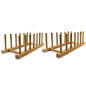 INNERNEED Bamboo Wooden Plate Racks Dish Stand Holder Kitchen Storage Cabinet Organizer for Dish/Plate/Bowl/Cup/Pot Lid/Cutting Board (Pack of 2) - size: Pack of 2