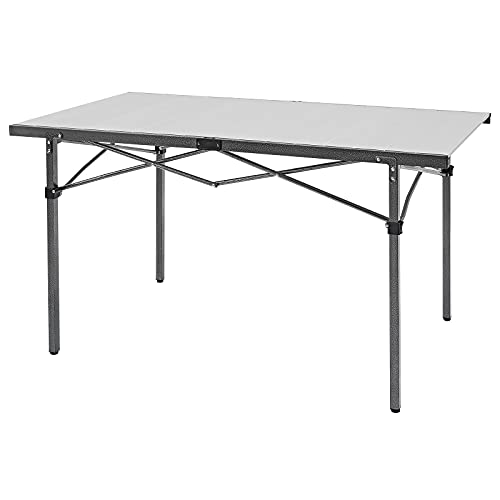 KingCamp Camping Kitchen Table with Windscreen, Camping Sink, Folding Side Table, Storage Organizer Portable Folding Camping Table Outdoor Kitchen Station for Camp BBQ Picnic Backyard - color: Black/Silver, style: Extra Large for 6-8 people