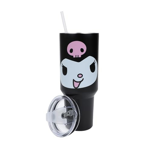 Bioworld Kuromi 40 Oz. Stainless Steel Tumbler With Leak-Proof Lid - color: Kuromi Face