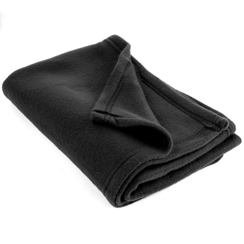 (24 Pack) Bulk Fleece 50x60 Throw Blankets for Wedding Favors, Homeless Women, Men, Homes, Bed, Sofa, Couch, Office, Pet Blankets, Travel | Soft Warm Lightweight Throw Blankets in Bulk (Black) - color: Black