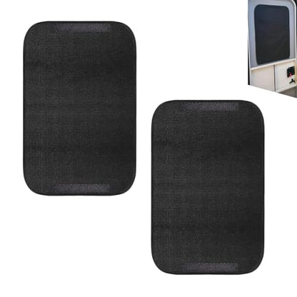 2 PCS RV Door Window Shade Covers, Sunproof Thermal Insulation Window Shades Cover, Windbreak Privacy Door Sunshade Accessories, for Campers, Travel Trailer, Motorhomes, Motorhome (Black)