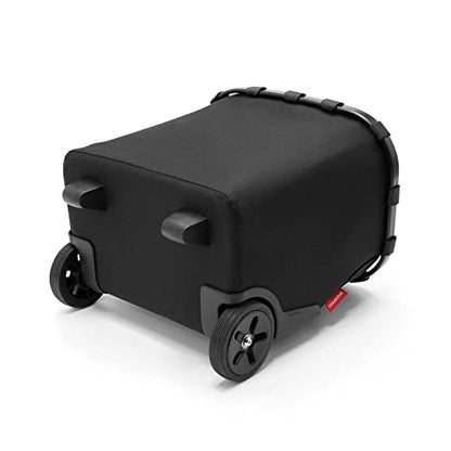 reisenthel carrycruiser Black Frame/Black - Portable Shopping Trolley with Sturdy Aluminum Frame, Shoulder Strap and Removable mesh Inner Bag -Water-Repellent - color: Black/Black