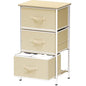 Simple Houseware 3 Drawer Nightstand Dresser with Wood Top, Beige - color: Beige, size: 3 Drawers