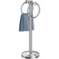 Hoimpro 17" Polished Chrome Standing Towel Rack Bracket, Double Towel Ring Free Hand Towel Stand Holder Bathroom Hardware Accessories Set Towel Bar for Bathroom Vanities and Kitchen Countertops - color: Polished Chrome