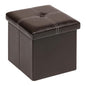 B FSOBEIIALEO Folding Storage Ottoman Cube, Faux Leather Footrest Seat Coffee Table, Brown 11.8"x11.8"x11.8" - color: Brown 11.8"x11.8"x11.8"