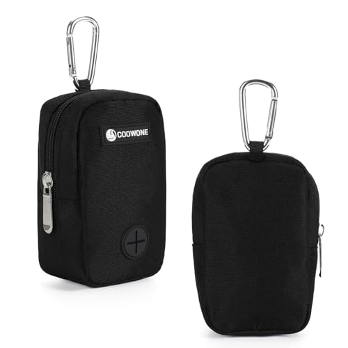 Dog Treat Pouch with Clip, Treat Pouches for Pet Training, Small Dog Treat Container Treat Bag for Leash, Waterproof Dog Treat Bag, Hands-free Training Pouch - color: Black