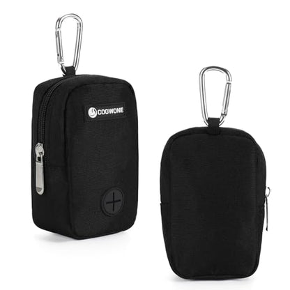 Dog Treat Pouch with Clip, Treat Pouches for Pet Training, Small Dog Treat Container Treat Bag for Leash, Waterproof Dog Treat Bag, Hands-free Training Pouch - color: Black