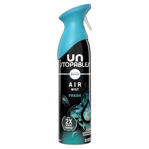 Febreze Air Mist, Air Freshener Spray, Odor Fighting Room Spray, Deodorizer for Home Bathroom Kitchen Office Apartment Dorm Room Classroom, Unstopables Fresh Scent, 8.1oz (Pack of 6) - style: Unstopables Fresh