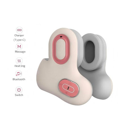 Travel Neck Pillow with Heat Vibration Bluetooth Support | Neck Support with Heating Vibration & Built-in Bluetooth Speaker Portable for Plane Car Travel Built-in Audio for Daily Rest