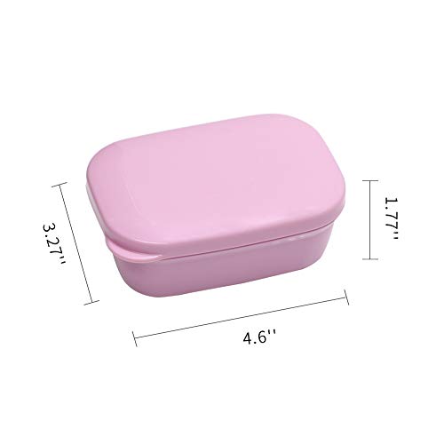 Soap Dish 2 Pack Waterproof Portable Soap Tray for Travel, Home, Outdoor, Camping, Gym - Light Pink - color: Light Pink