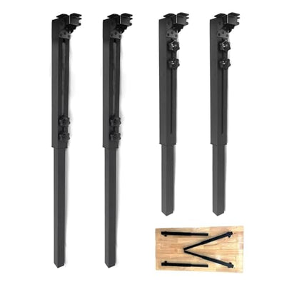 Benbuoo Adjustable Height Table Legs Folding Tall Metal Desk Legs Heavy Duty Foldable Furniture Legs for Tabletops, Computer Table, Office Desk, DIY Desk, RV, Counter, Outdoor Set of 4 - size: S25''-34'' 4pcs