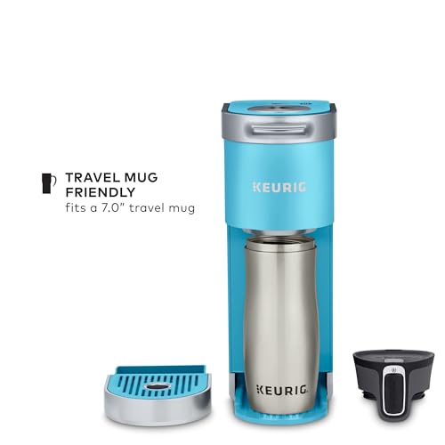 Keurig K-Mini Plus Single Serve K-Cup Pod Coffee Maker, with 6 to 12oz Brew Size, Stores up to 9 K-Cup Pods, Travel Mug Friendly, Cool Aqua - color: Cool Aqua