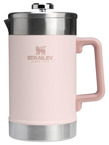 STANLEY Classic Stay-Hot French Press Coffee Maker 48 oz | 5 Minute Brew, 4 Hours Hot | Mesh Filter for Coffee Grounds | Insulated Stainless Steel French Press | BPA-Free | Rose Quartz - color: Rose Quartz, size: 48 ounces