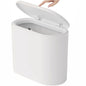 Yieach White 3.17 Gallon Slim Small Bathroom Trash Can with Lid,12L Plastic Thin Trashcans and Covered Wastebasket,Pet or Dog Proof Garbage Can for Bedroom,Rv,Dorm,Office and Lidded Bathroom Trashcan - color: White, style: Pack of 1