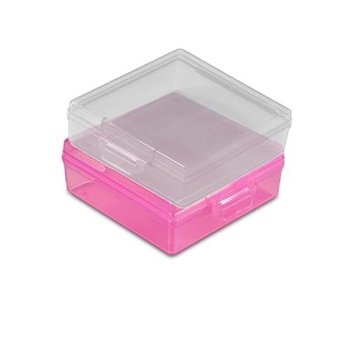 Bathroom Soap Dishes for Dr. Squatch Soap, Square Travel Soap Container with Lid, Portable Bar Soap Holder for Shower Soap Dish Box for Traveling Camping Outdoor Elimeta (Clear and Pink) - color: Clear and Pink