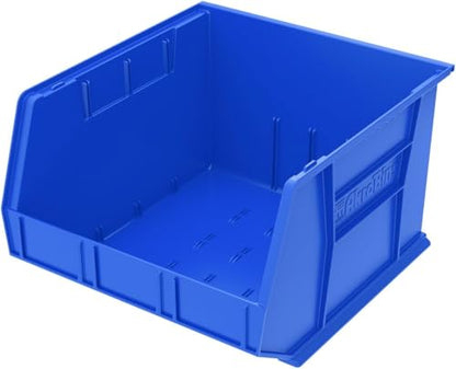 Akro-Mils 30270 AkroBins Plastic Storage Bins, Space-Saving Stackable Bins for Garage, Pantry, Craft Organization, 18" x 16" x 11", Blue, 3-Pack - color: Blue