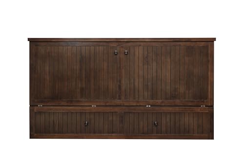 Mega Solutions Murphybedz Tuscany Murphy Cabinet Chest Bed with Charging Station 6 Inch (Tobacco, King) - color: Tobacco, size: King (U.S. Standard)