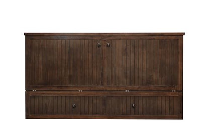 Mega Solutions Murphybedz Tuscany Murphy Cabinet Chest Bed with Charging Station 6 Inch (Tobacco, King) - color: Tobacco, size: King (U.S. Standard)