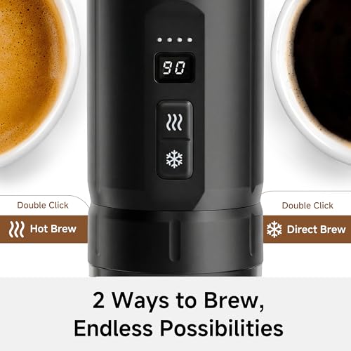 HIBREW H4C Classic - Portable Electric Espresso Machine, USB-C Rechargeable Coffee Maker with Removable Battery, Compatible with Ground Coffee & NS Capsules, Travel & Home(Black) - color: Black