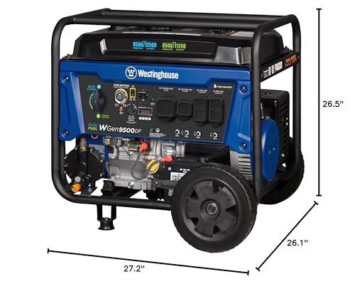 Westinghouse 12500 Watt Dual Fuel Home Backup Portable Generator, Remote Electric Start, Transfer Switch Ready, Gas and Propane Powered - style: 12500 Watts - Dual Fuel