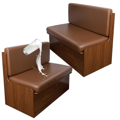 FUANGUI RV Dinette Cushion Covers, Waterproof PU Leather Stretch Camper Booth Seats Replacement RV Cushion Covers Washable Sofa Furniture Protector - color: Pu-brown