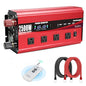 Cantonape 2500W Power Inverter 12V to 110V/120V DC to AC with LCD Display, Remote Controller 4 x AC Outlets and 4 x 3.1A USB Car Adapter for Car Truck Boat RV Solar System - size: 2500W-12V