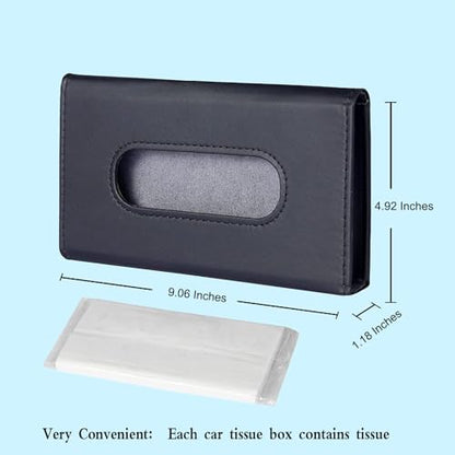 4Pack Car Tissue Holder, Sun Visor Napkin Holder, Premium PU Leather, Car Mask Holder for Sun Visor Vehicle, with Tissue Refill, Black - color: 4pack-black