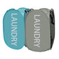 Mesh Laundry Hamper 2Pack Pop Up Hamper with Strong Handles, Collapsible Laundry Basket for Home, Bathroom, Bedroom, Travel Storage Hamper(Grey + Sky Blue) - color: Grey + Skyblue