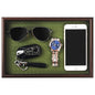 Wooden Valet Tray with Leather Base - Nightstand Catchall Organizer for Cologne, Perfume, Keys, Wallet, Phone, Watch, Jewelry & Sunglasses (Green) - color: Green