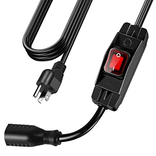 Extension Cord with Switch On/Off Waterproof Switch 3Ft No Plugging and Unplugging Invintage Stereo Devices Without Built-in Power Switch(3 FT) - color: Black, size: 3 Ft