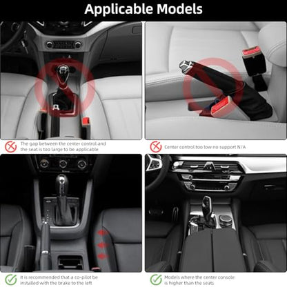 Rupse Car armrest Storage Box,Car Center Console armrest Box,Forearm Wrist Support Adjustable Armrest for Most Car Models - style: Wood grain black