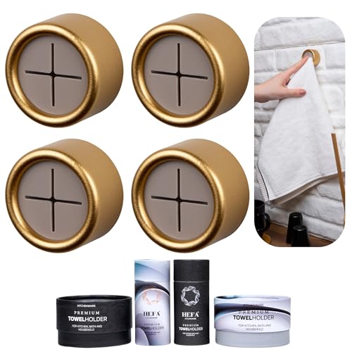 HEFA Towel Holder, Towel Hooks, Dish Towel Holder, Kitchen Organization, Bathroom Accesories, Kitchen Towel Hook, Kitchen Towel Holder, Christmas Gift, Kitchen Gadgets 4 Pack - color: Satin Gold, size: 4 Pack
