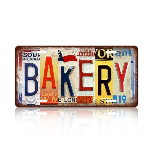 Vintage Bakery Metal Tin Sign License Plate Wall Decor 12 x 6 Inches - color: Plate-24