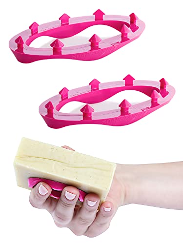 SoapStandle Bar Soap Gripper | No Goo or Mess Soap Holder for Bath and Showers | Non Slip Quick Dry Bar Soap Holder | Bathroom Accessories, Pink - 2-Pack - color: Pink