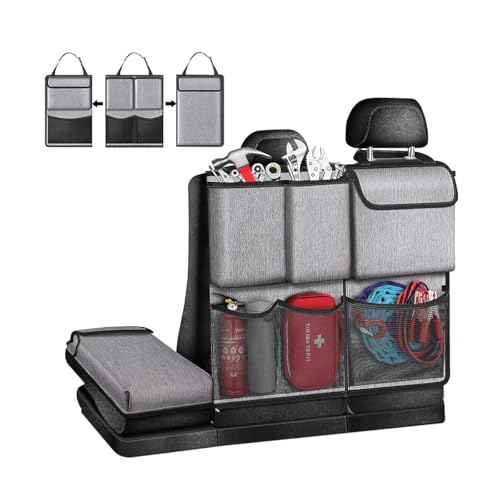 Mandark Car Trunk Organizer, Detachable Vehicle Seatback Hanging Storage Container with Zippers, Large Capacity Waterproof Auto Seat Back Trunk Bag Accessories, Universal for Most Vehicles (Gray) - color: Gray, size: Style A