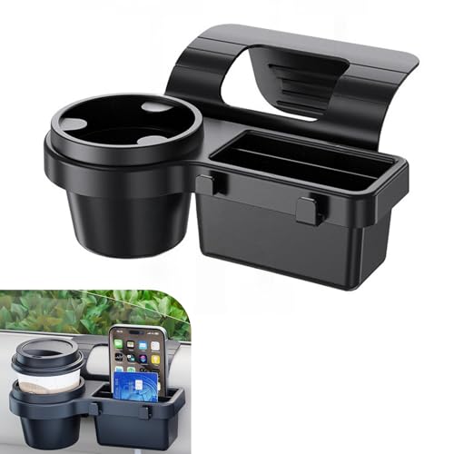 Car Cup Holder, Car Window Multifunctional Organizer, Vehicle Door Side Hanging Rack, Cell Phone Storage Box, Plug & Play Vehicle Storage with Sponge Pads, for Most Cars (Black #B) - color: Black #B