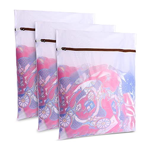 GOGOODA Mesh Laundry Bags for Delicates Durable Protective Wash Bags Travel Storage Bags for Intimates Lingerie, 3PCS（3M） - size: 3M