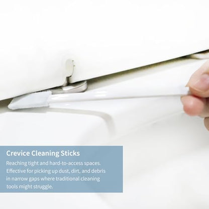 Disposable Detail Cleaning Brush for Tight Spaces, Detail Gap Crevice Cleaning Tool Set, Toilet Bowl Corner Hinge Scrubber, Stick Cleaner for Window Track, Door Grooves, Vent Fan, Stove, Keyboard