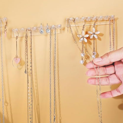 Jewelry Hanging Hooks 6Pcs Plastic Wall Hanger Jewelry Display Rack Multipurpose Adhesive Paste(6Pcs,Transparent)