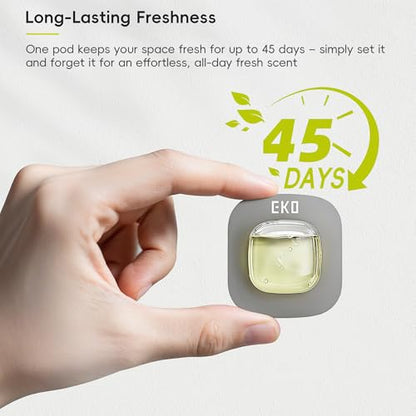 EKO Refresh Deodorizer Pod Refills, 4-Pack, Plant-Based Trash Can Deodorizer & Garbage Odor Eliminator, Long-Lasting 45 Days Air Freshener Pods for Bathroom, Closet, Storage, Compost Trash Can - size: Refill Pack