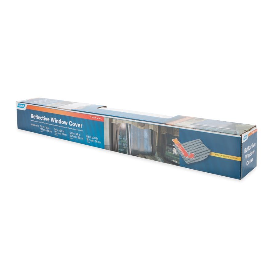 Camco 45162 50" x 30" SunShield Reflective Window Cover - size: 50 Inch x 30 Inch