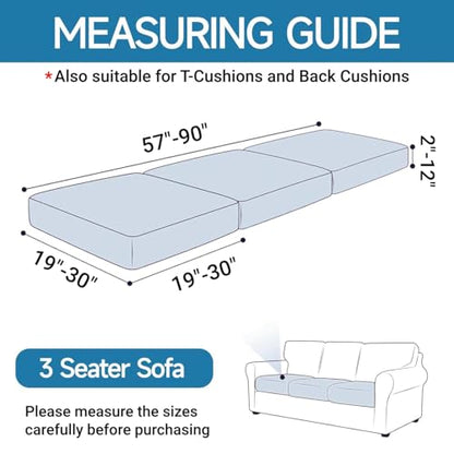ZNSAYOTX Stretch Individual Cushion Covers Sofa Cushion Couch Seat Covers Slipcovers Soft Replacement Unique Pattern Furniture Protector with Elastic Bottom (Navy, 3 Pc Cushion Cover) - color: Navy Blue, size: 3 Cushion Sofa -Standard