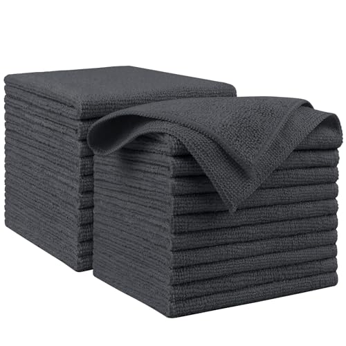 AIDEA Microfiber Cleaning Cloth Grey 20PK, Microfiber Towels for Cars, Premium Car Cloths, Dusting Cloth Lint Free Cleaning Rags for SUVs, House, Kitchen, Window, Workshops,11.5"×11.5" - color: Grey