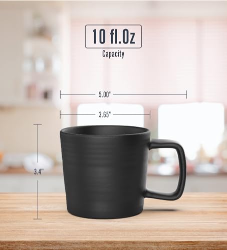 Francois et Mimi Pour Over Drip Coffee Maker Gift Set with Two Coffee Mugs, Non-Electric Pour Over Coffee Dripper, Easy Manual Brew Maker, Dishwasher and Microwave Safe, Filters not included (Black)