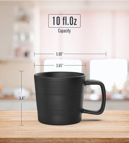 Francois et Mimi Pour Over Drip Coffee Maker Gift Set with Two Coffee Mugs, Non-Electric Pour Over Coffee Dripper, Easy Manual Brew Maker, Dishwasher and Microwave Safe, Filters not included (Black)