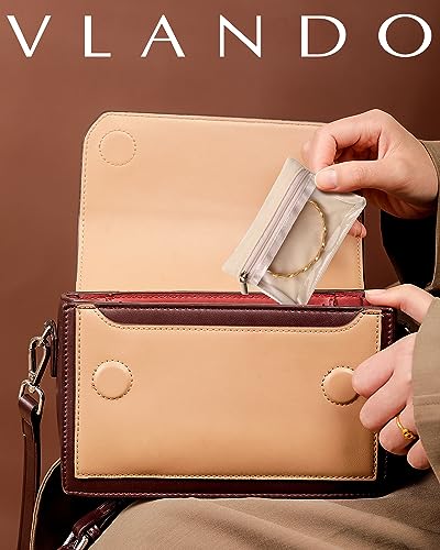 VLANDO Jewelry Travel Case,Travel Jewelry Organizer with Clear Velvet Jewelry Bags Zipper Pouch for Women Girl Gift 12Pcs Bag - color: A.12 Bag