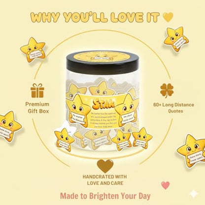 Long Distance Relationship Gift - Positive Star Jar with 60 Affirmation Cards, Moving Away Friendship, Star Gifts for Friend Couple Boyfriend Girlfriend Coworker, Inspirational Keepsake - color: Positive Star