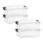 Superio Clear Storage Bins with Lids, Stackable Storage Box with Latches and Handles, Extra Small, 4 Pack 2 Quart - size: 2.3 Quarts, style: 4 Pack