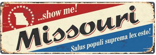 Welcome to US City Metal Wall Decor Missouri Metal Tin Sign Decorative Plaque Farmhouse Country Home Decor 4" X 16" - color: sign7